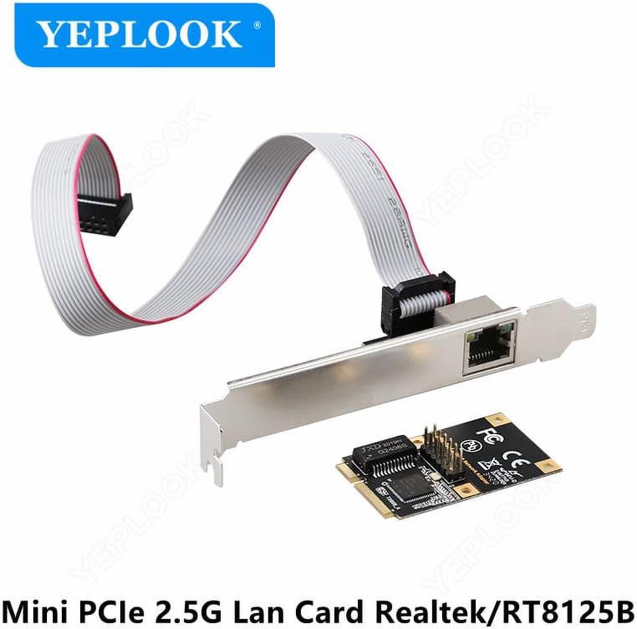 Mini PCIe 2.5G LAN Card RJ45 Fast Ethernet 10/100/1000Mbps Gigabit Network Adapter Realtek RT8125B Chipset for Desktop Computer