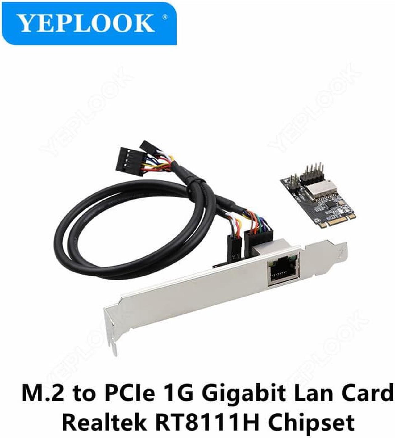 M.2 to PCIe 1G Lan Card Gigabit Network Card 10/100/1000Mbps RJ45 Fast Ethernet Realtek RT8111H Chipset for Desktop PC TXA082