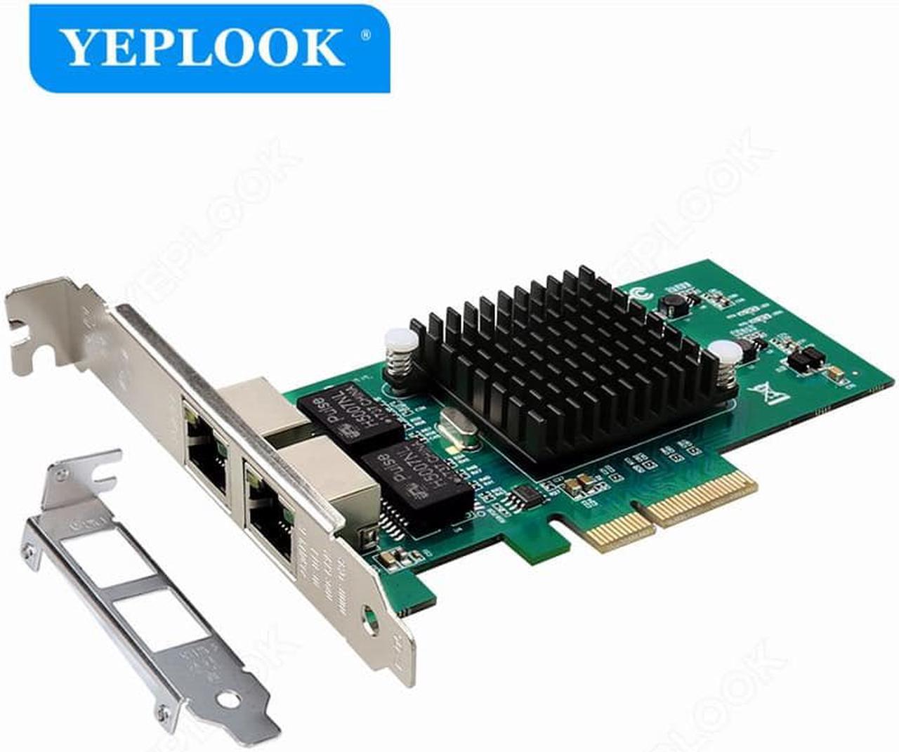 PCIe x4 Dual Port RJ45 10/100/1000Mbps 1G Gigabit Ethernet LAN Network Server Adapter Card Intel82576 Chip with Heat Sink TXA030