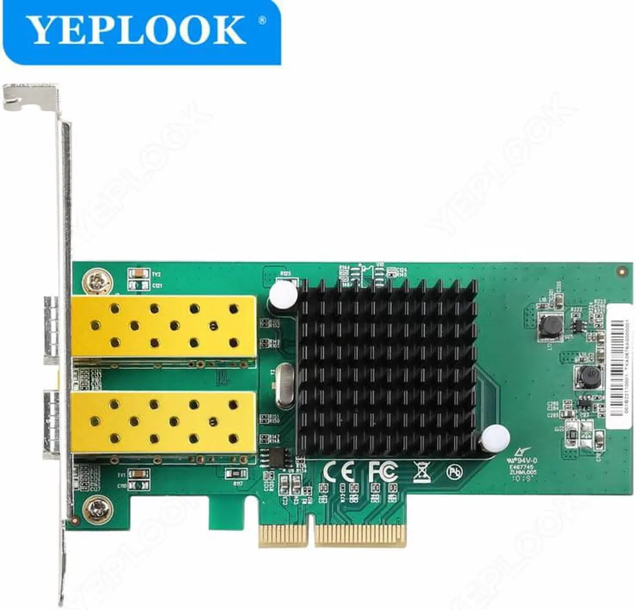 Alt view image 2 of 6 - 2 Port SFP Network Card PCIe 4X 1000Mbps 1G Fiber Optic Gigabit Ethernet Lan Adapter for Desktop Server Card Chipset Intel 82576