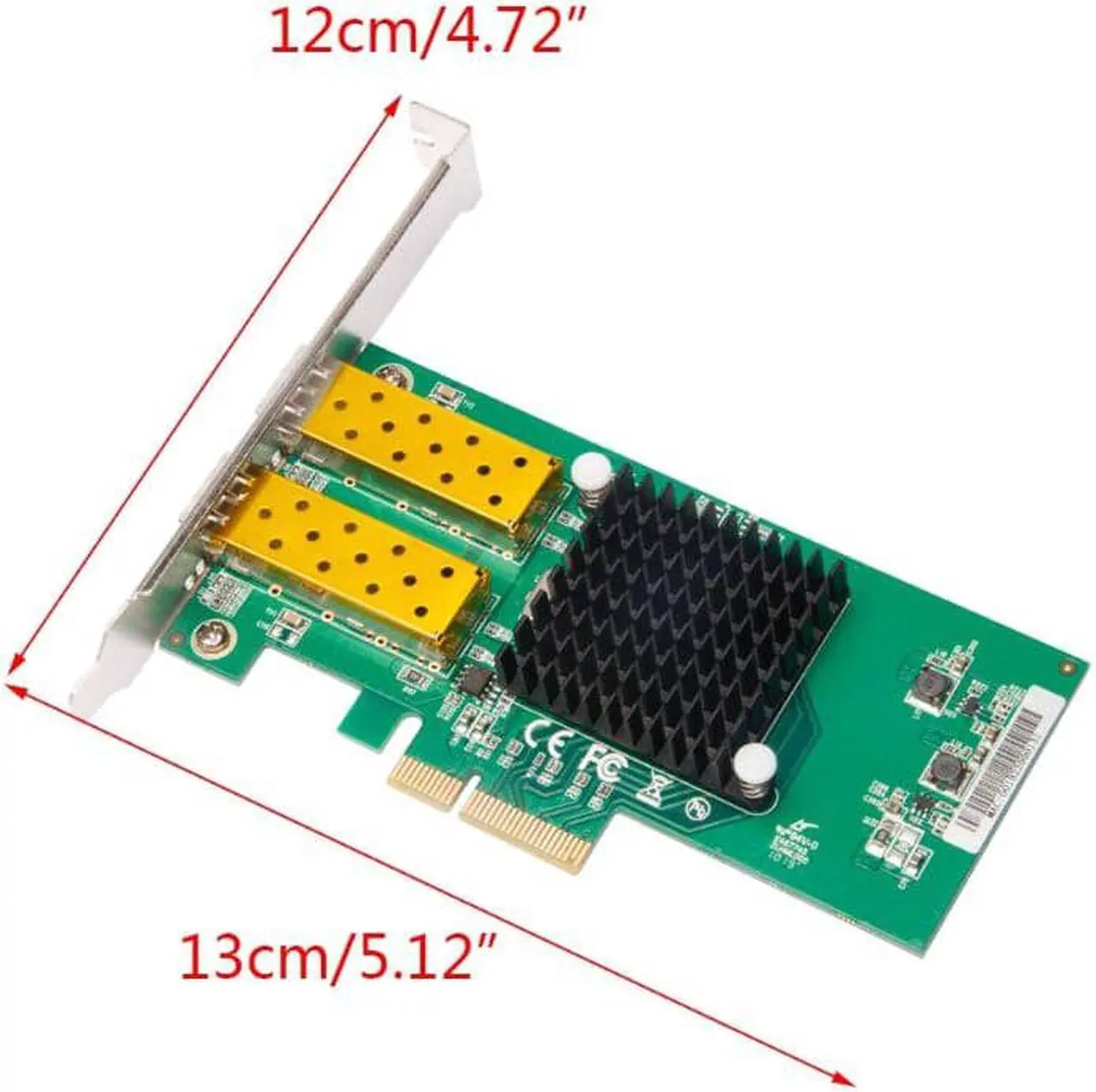 Alt view image 6 of 6 - 2 Port SFP Network Card PCIe 4X 1000Mbps 1G Fiber Optic Gigabit Ethernet Lan Adapter for Desktop Server Card Chipset Intel 82576