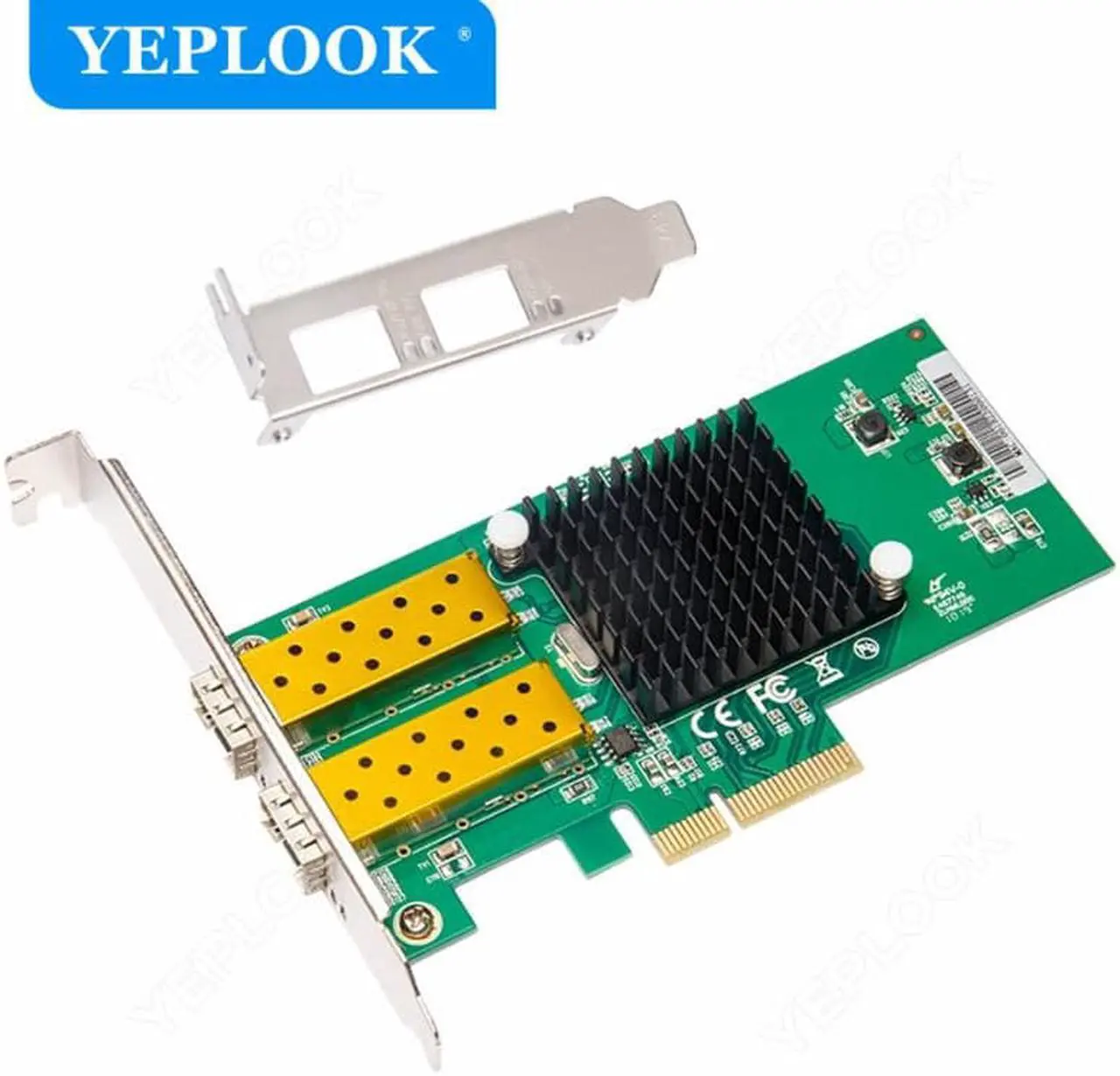 Main image of 2 Port SFP Network Card PCIe 4X 1000Mbps 1G Fiber Optic Gigabit Ethernet Lan Adapter for Desktop Server Card Chipset Intel 82576