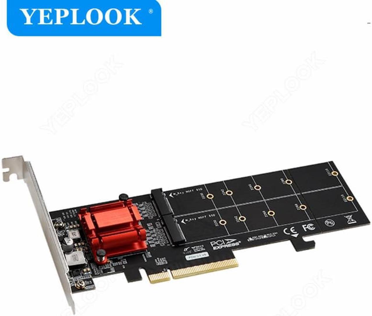 PCIe 3.1 X8 to 2 Port M.2 2Gbps for NVME M Key 2230 2242 2260 2280 22110 SSD Adapter Converter Expansion Riser Card ASM1812 Chip