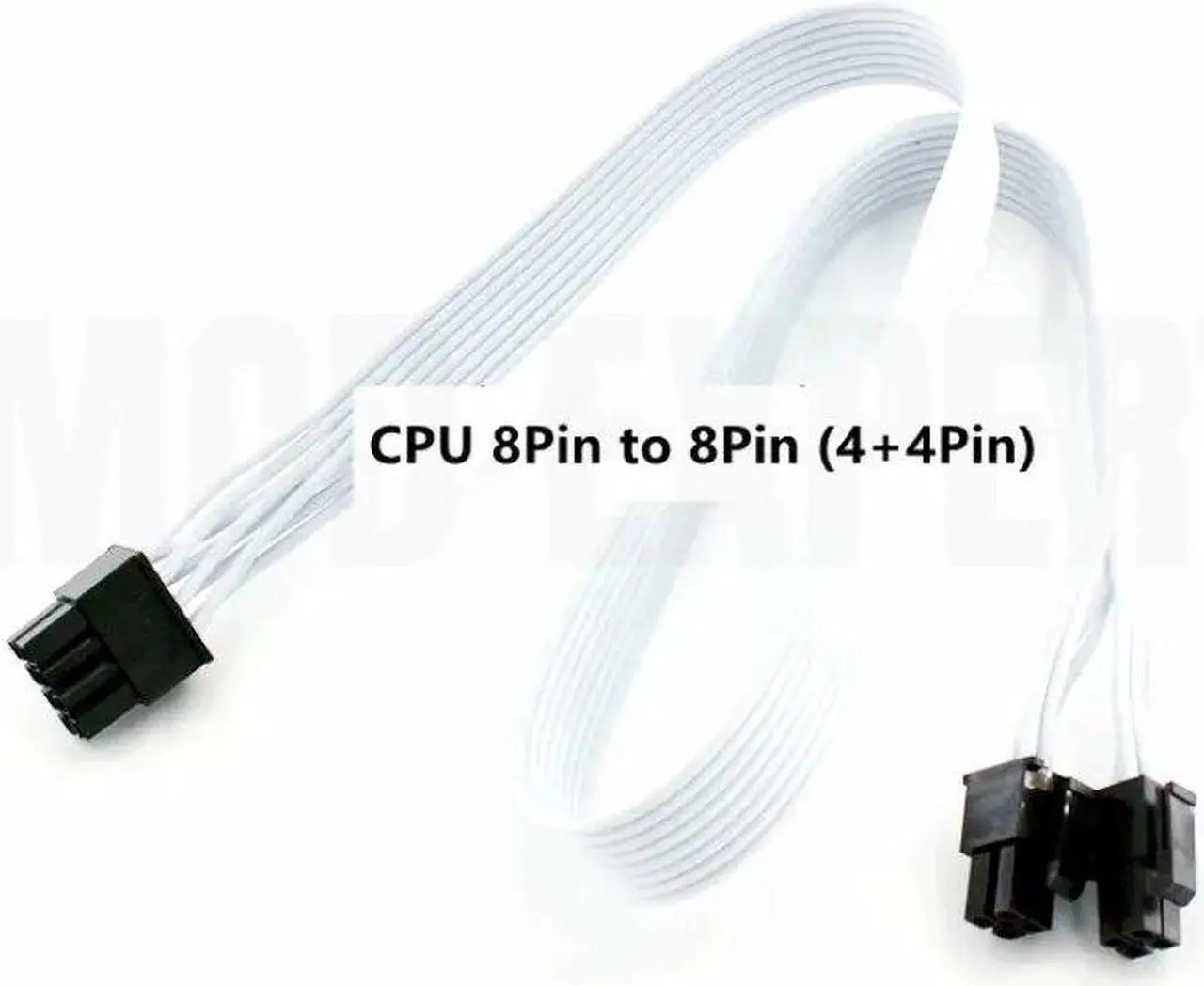 Alt view image 2 of 4 - White CPU Power Cable PSU 8Pin to 4+4Pin EPS 12V 18AWG 60CM for CORSAIR RM750 RM850 RM Series (2021) Modular Power Supply Unit
