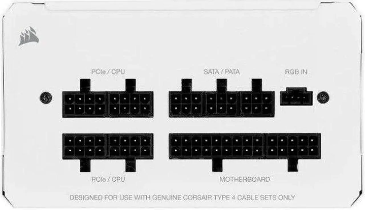 Alt view image 3 of 4 - White CPU Power Cable PSU 8Pin to 4+4Pin EPS 12V 18AWG 60CM for CORSAIR RM750 RM850 RM Series (2021) Modular Power Supply Unit