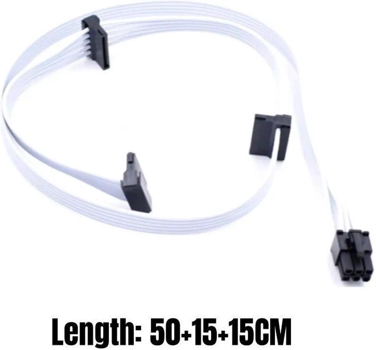 Alt view image 2 of 4 - White 3 SATA for CORSAIR RM750i RM850i RM1000i RM750 RM850 RM750x RM850x CX550F CX650F C750F Modular PSU for HDD SSD Power Cable