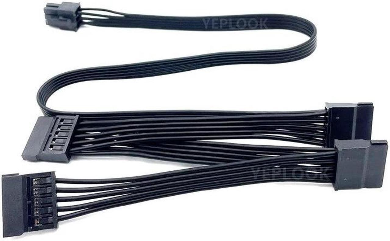 Alt view image 3 of 6 - 6Pin to 4x SATA Straight SSD HDD Power Cable for CORSAIR CX430 CX450 CX500 CX600 CX650 CX750 Type 3 Modular Power Supply 18AWG