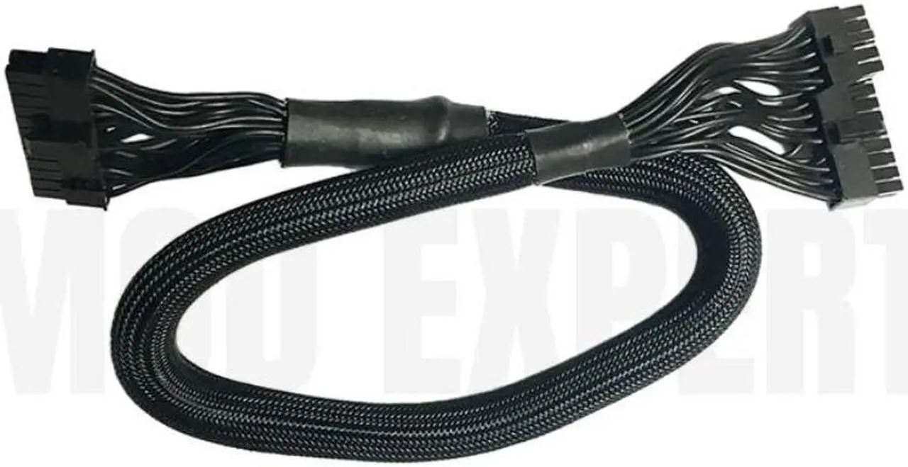 Alt view image 4 of 6 - Original SEASONIC Snow Silent 24Pin ATX Main Power Cable 18+10Pin to 20+4Pin Sleeved Net for 750W 1050W 1250W Modular PSU 60CM