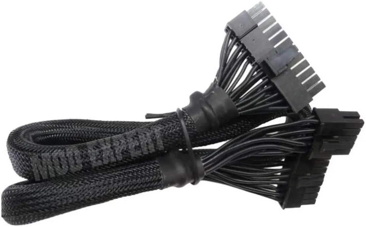 Alt view image 5 of 6 - Original SEASONIC Snow Silent 24Pin ATX Main Power Cable 18+10Pin to 20+4Pin Sleeved Net for 750W 1050W 1250W Modular PSU 60CM
