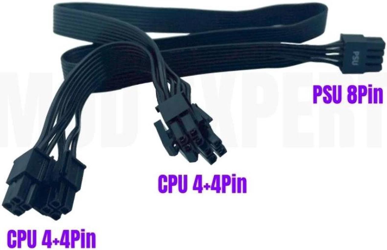 Alt view image 2 of 6 - Original Seasonic X Series Dual CPU EPS Power Cable 8Pin to Dual 4+4Pin for X-1250, X-1050, X-850, X-750, X-650 Gold Modular PSU