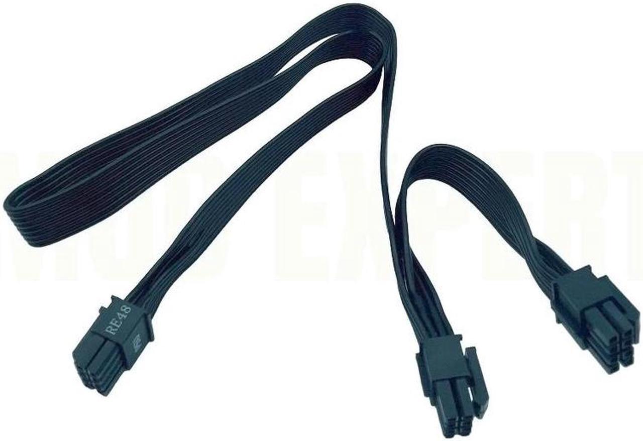 Alt view image 4 of 6 - Original Seasonic X Series Dual CPU EPS Power Cable 8Pin to Dual 4+4Pin for X-1250, X-1050, X-850, X-750, X-650 Gold Modular PSU