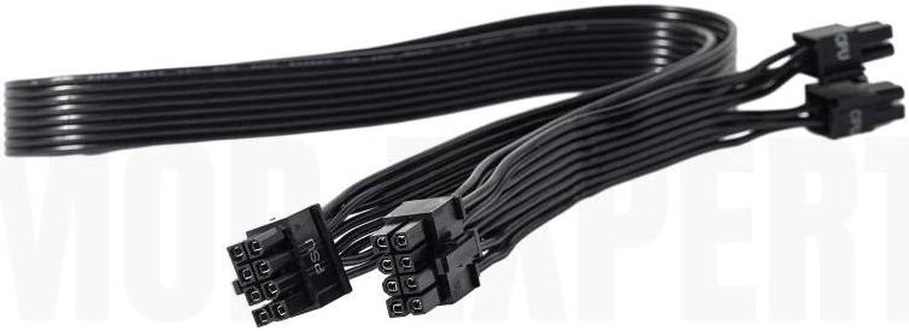 Alt view image 3 of 6 - Original Seasonic X Series Dual CPU EPS Power Cable 8Pin to Dual 4+4Pin for X-1250, X-1050, X-850, X-750, X-650 Gold Modular PSU