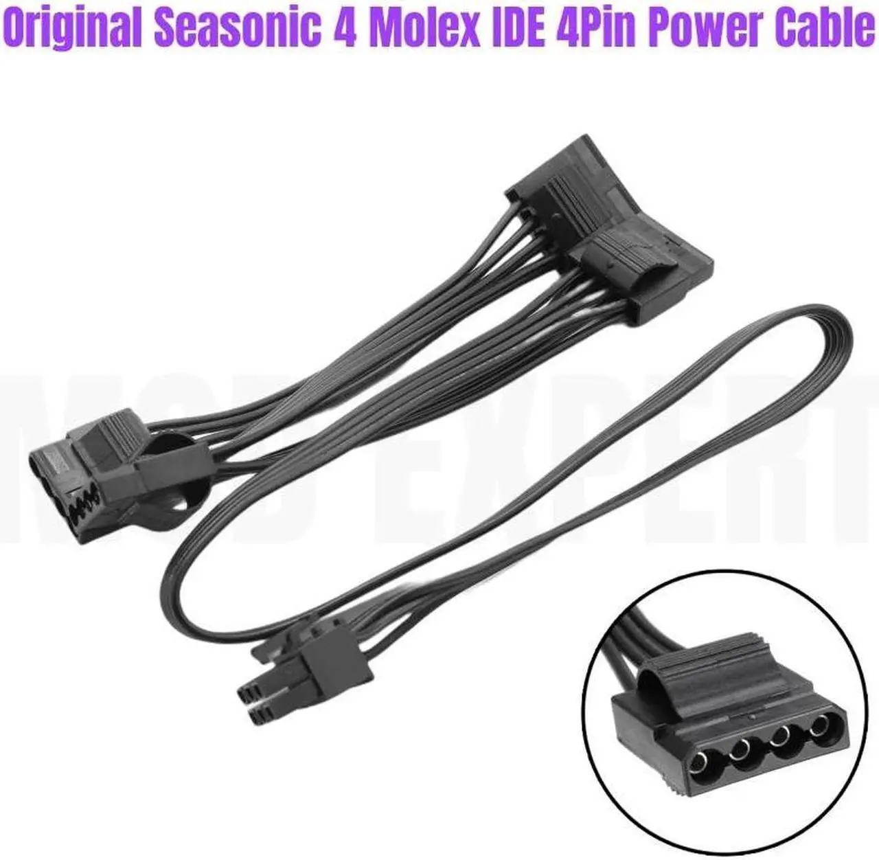 Main image of Original Seasonic 6Pin to 4 Molex IDE 4Pin Female Peripheral Modular Fan Power Cable for Seasonic M12II EVO 520W 620W 750W 850W