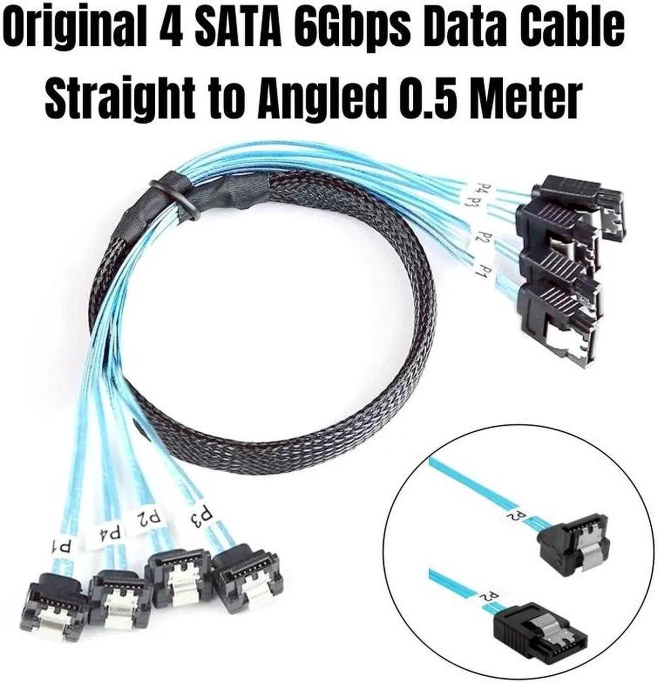 6PCS/Set SATA3.0 0.7Meter SAS 7Pin Male Straight 6Gbps Data Cable for BTC Mining, NAS, HDD Disk SSD, Optical Drive, Server Host