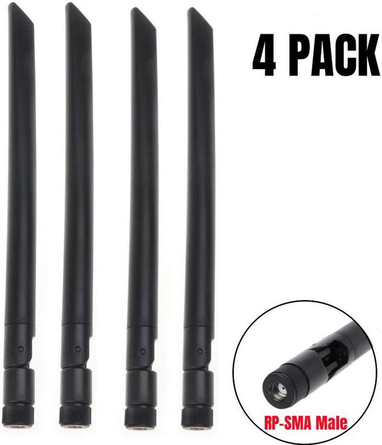 4-Pack Dual Band 2.4GHz 5.8GHz 6dBi RP-SMA Male WiFi Antenna for WiFi Range Extender