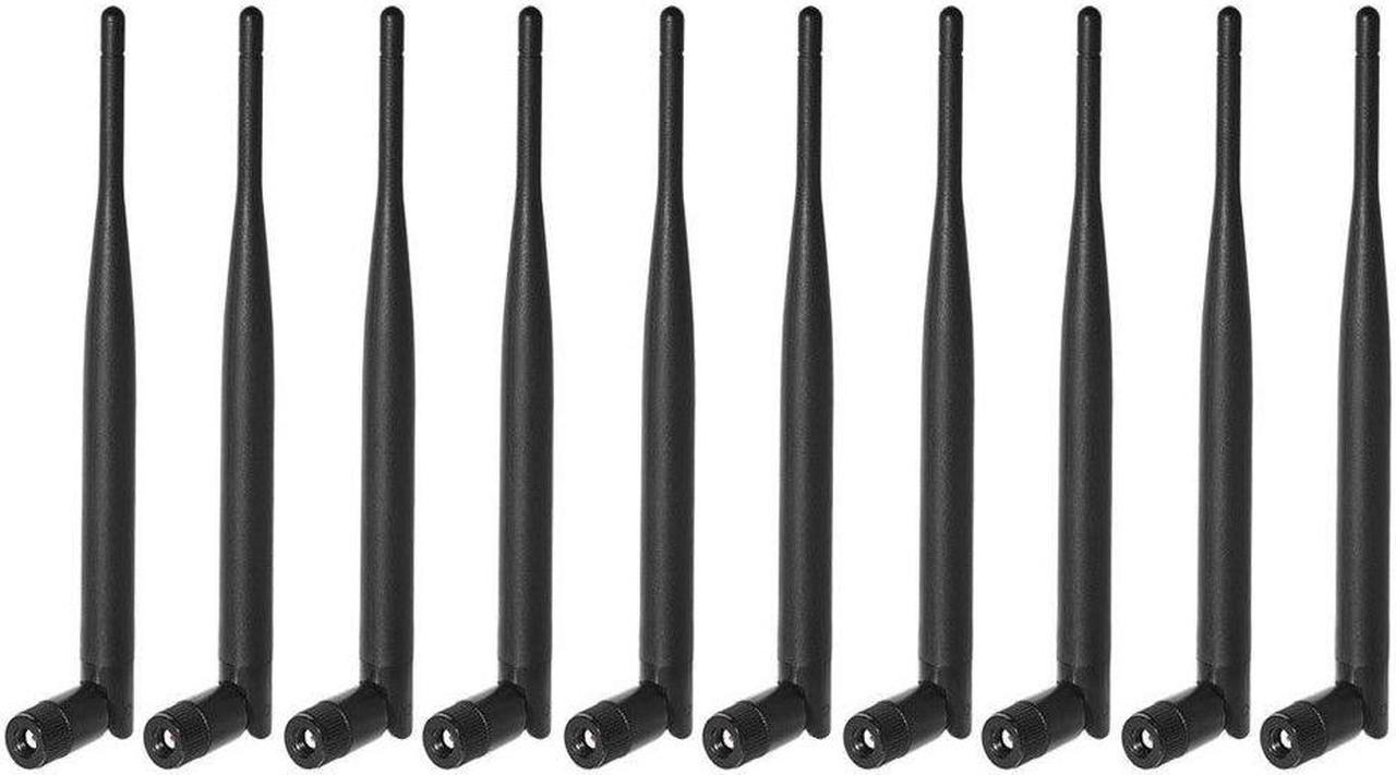 10-Pack Dual Band 2.4GHz 5.8GHz 6dBi RP-SMA WiFi Antenna for USB WiFi Adapter