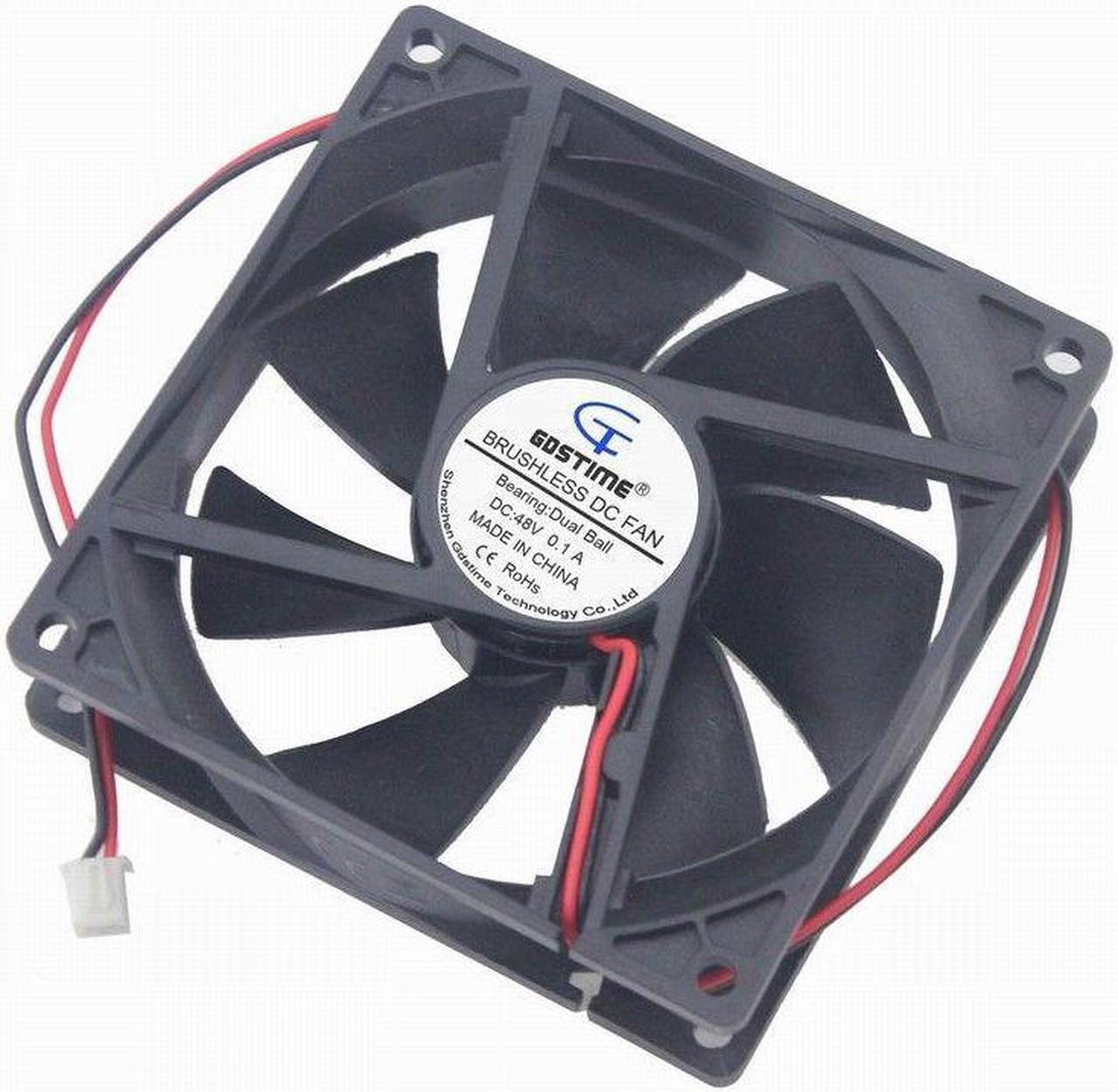 90x90x25mm Ball Bearing 48V Brushless fan Cooling Cooler Fan 9cm 90mm 2pin