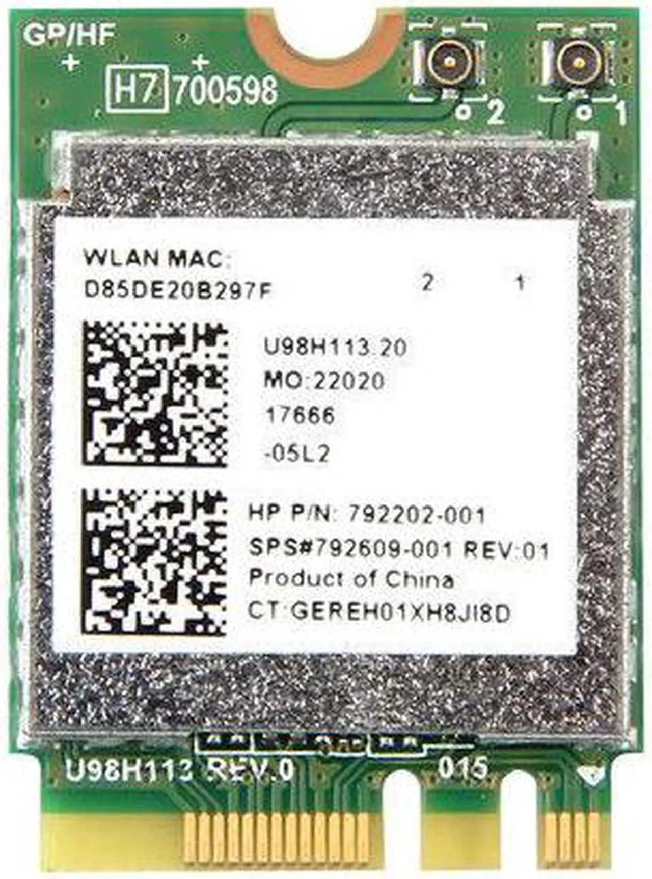 Alt view image 2 of 5 - SPS#792609-001 HP Realtek RTL8188EE 150M NGFF WiFi Wireless Network Card