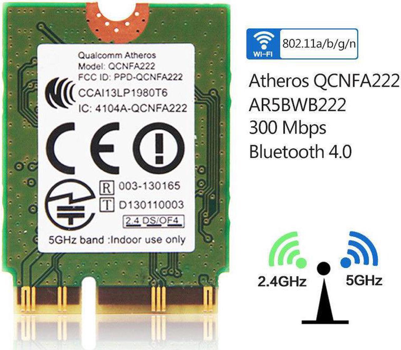 Atheros QCNFA222 2.4GHz/5GHz 802.11ABGN 300Mbps Bluetooth 4.0 NGFF WiFi Card