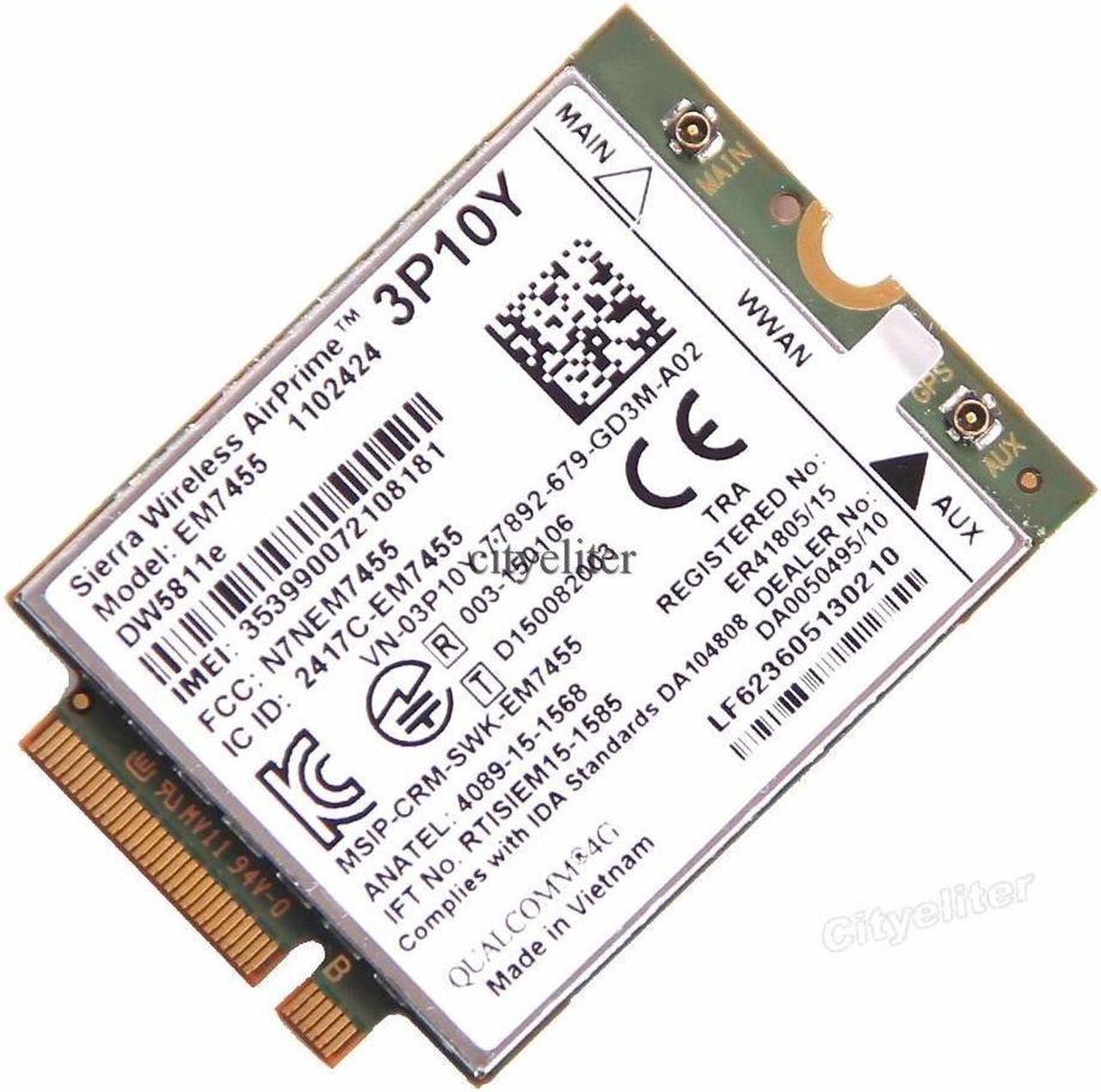 Sierra Wireless EM7455 Dell DW5811e 3P10Y Qualcomm 4G LTE WWAN NGFF Card Module