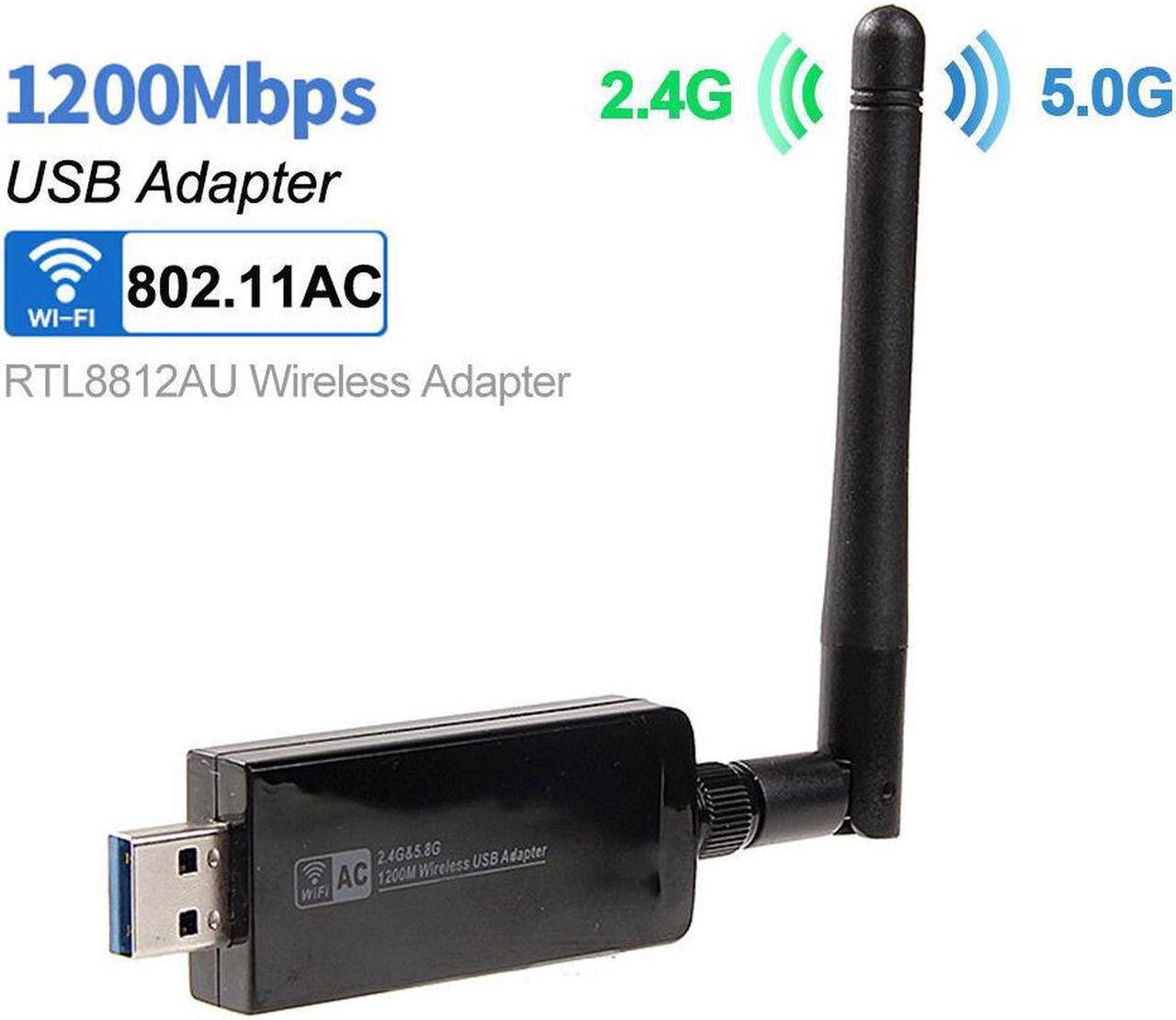 1200Mbps Dual Band Wireless USB WiFi Network Adapter Lan Dongle Antenna 802.11ac