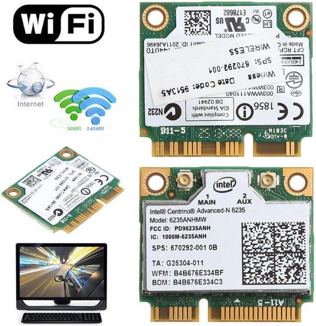 2.4/5G 300M WiFi Bluetooth 4.0 Wireless Half Mini PCI-E Card For Intel 6235ANHMW