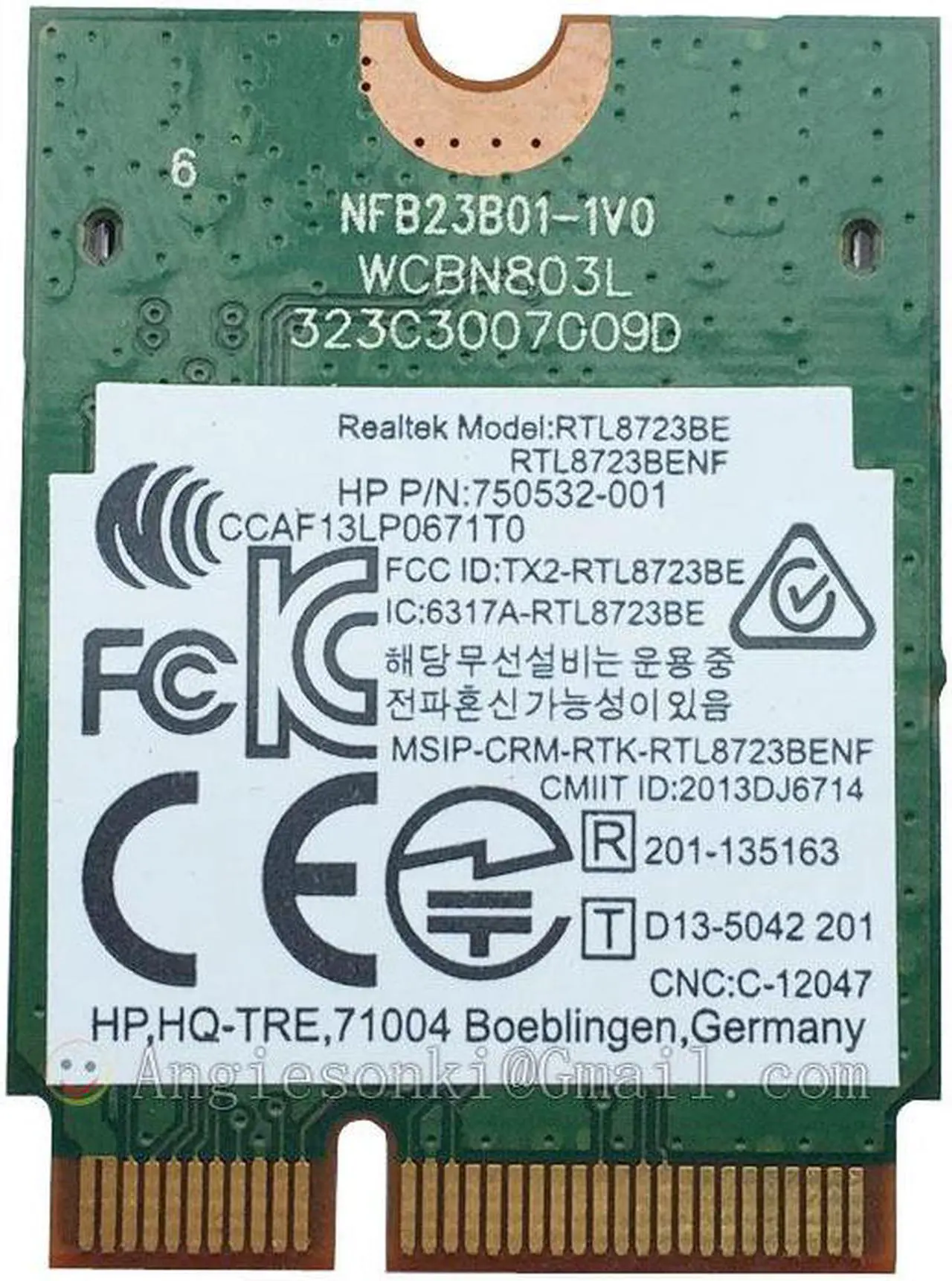 Alt view image 4 of 4 - Realtek RTL8723BE WiFi +Bluetooth Wireless LAN Card 753082-005 for  HP Stream 11