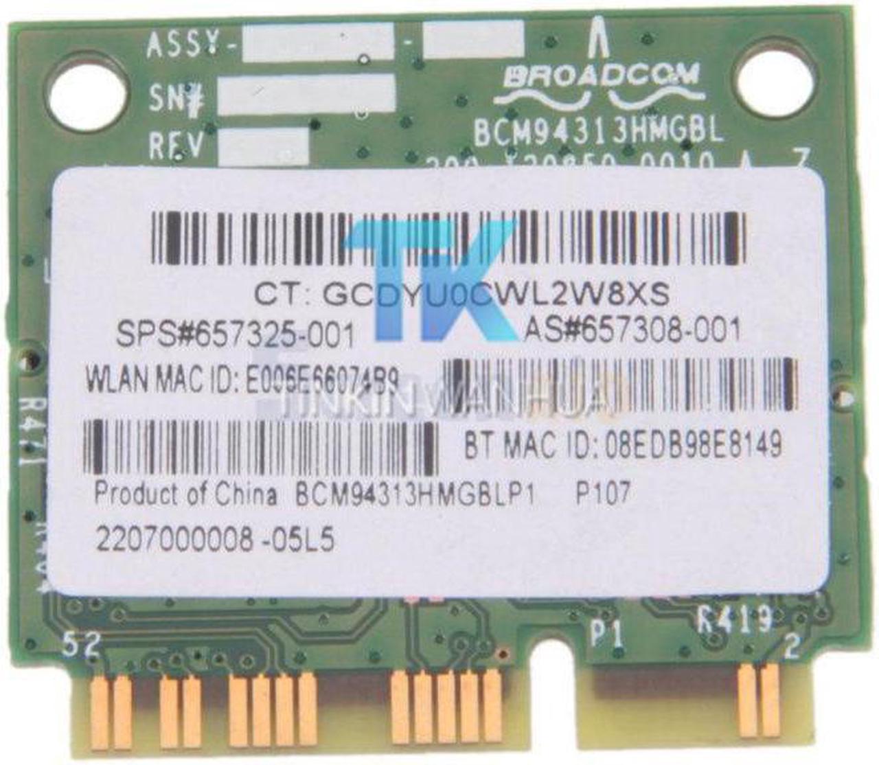 657325-001 New HP BroadCom BCM94313HMGB 802.11abn Wifi Bluetooth PCIE 4.0 Card