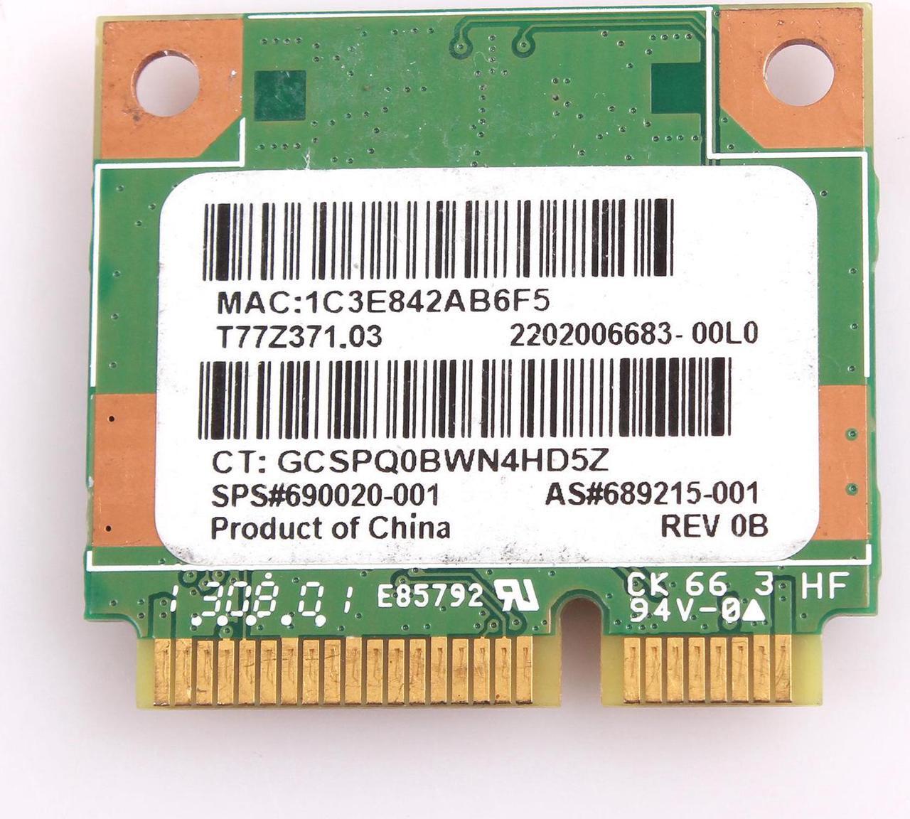 Alt view image 2 of 3 - Ralink RT3290 802.11 bgn WIFI + Bluetooth BT HP COMPAQ 690020-001 Half Wlan Card