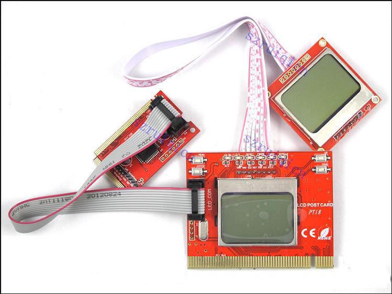 Alt view image 4 of 4 - Dual Screen Mainboard LCD Post Test Card Mini PCI-E-PCI-LPC Laptop Desktop PC
