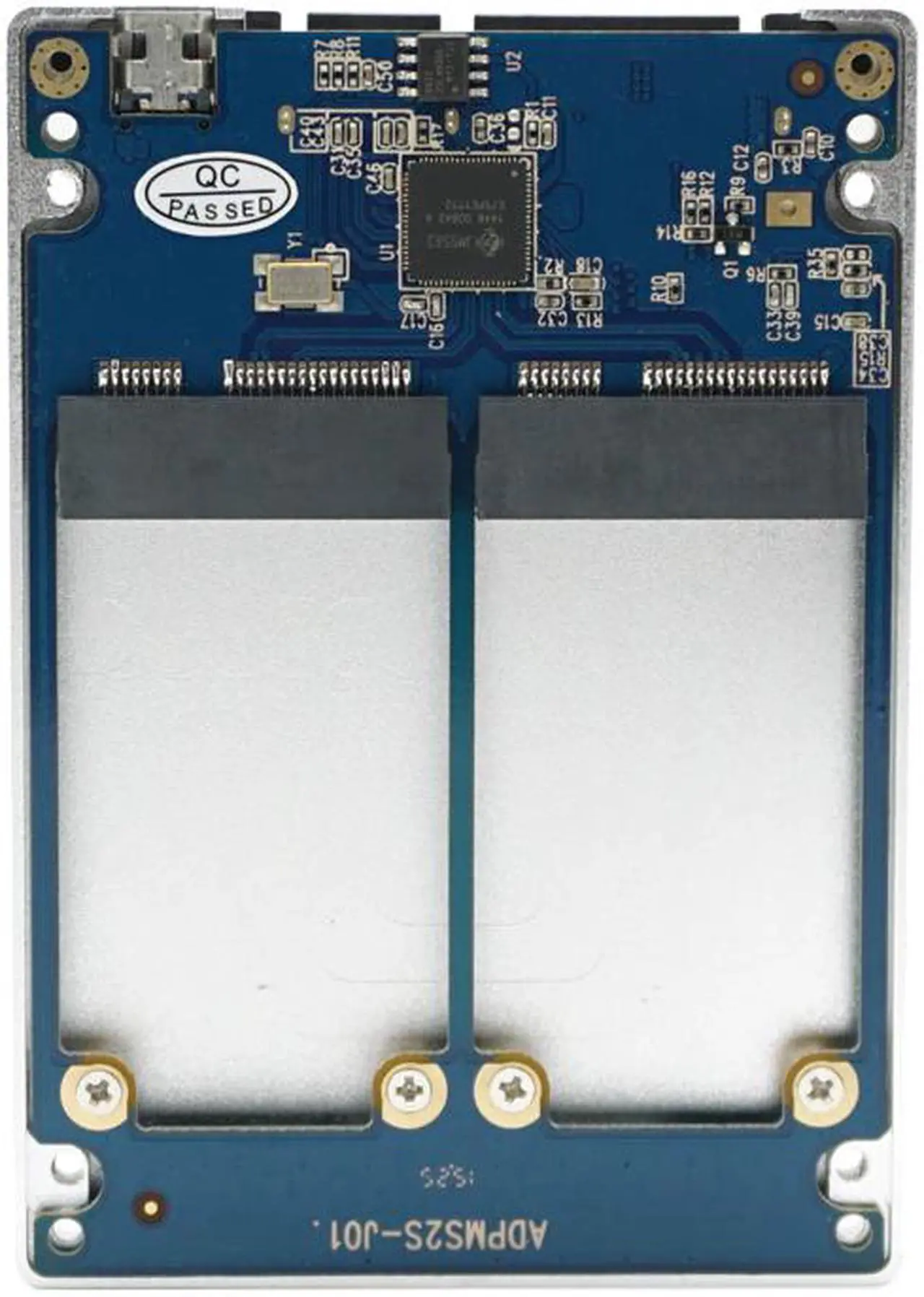Alt view image 2 of 5 - Dual mSATA RAID to 22pin SATA Adapter 2.5 inch SATA 3.0 Enclosure USB3.0 to 2 MSATA SATA 3 RAID 0/1