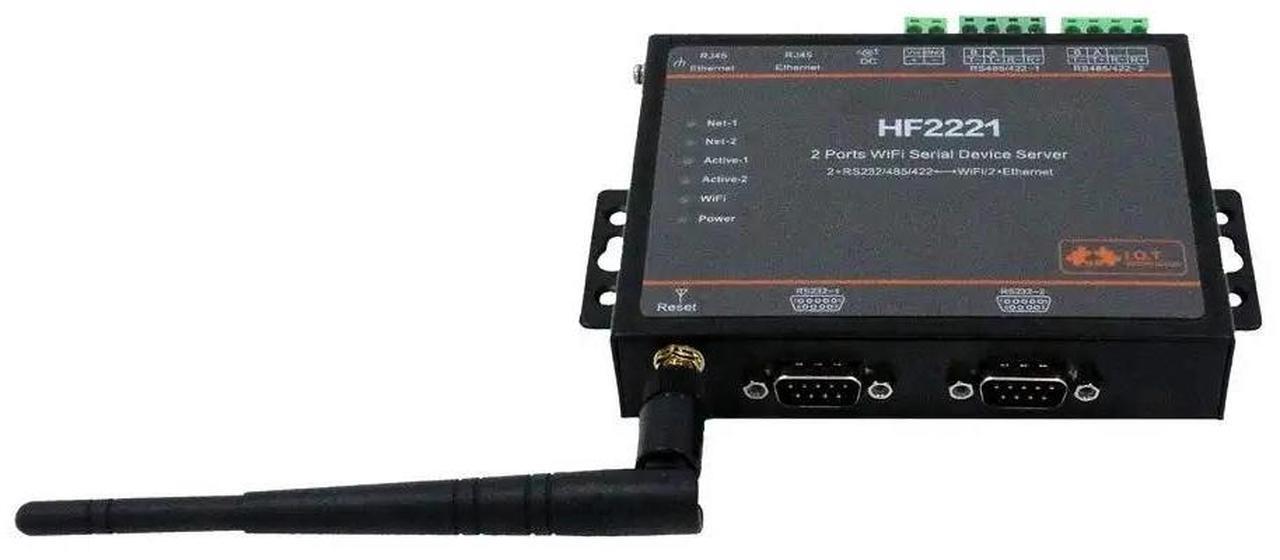 Alt view image 3 of 4 - Industrial Modbus 2Ports Serial Server RS232/RS485/RS422 to WiFi Ethernet Device Converter Connector Unit