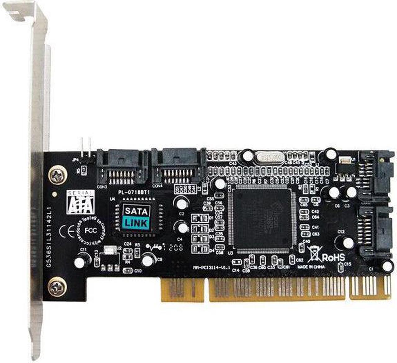 New Stock Chip SIL3114 PCI to 4 SATA Interfaces Expansion Card Support 3TB Win8