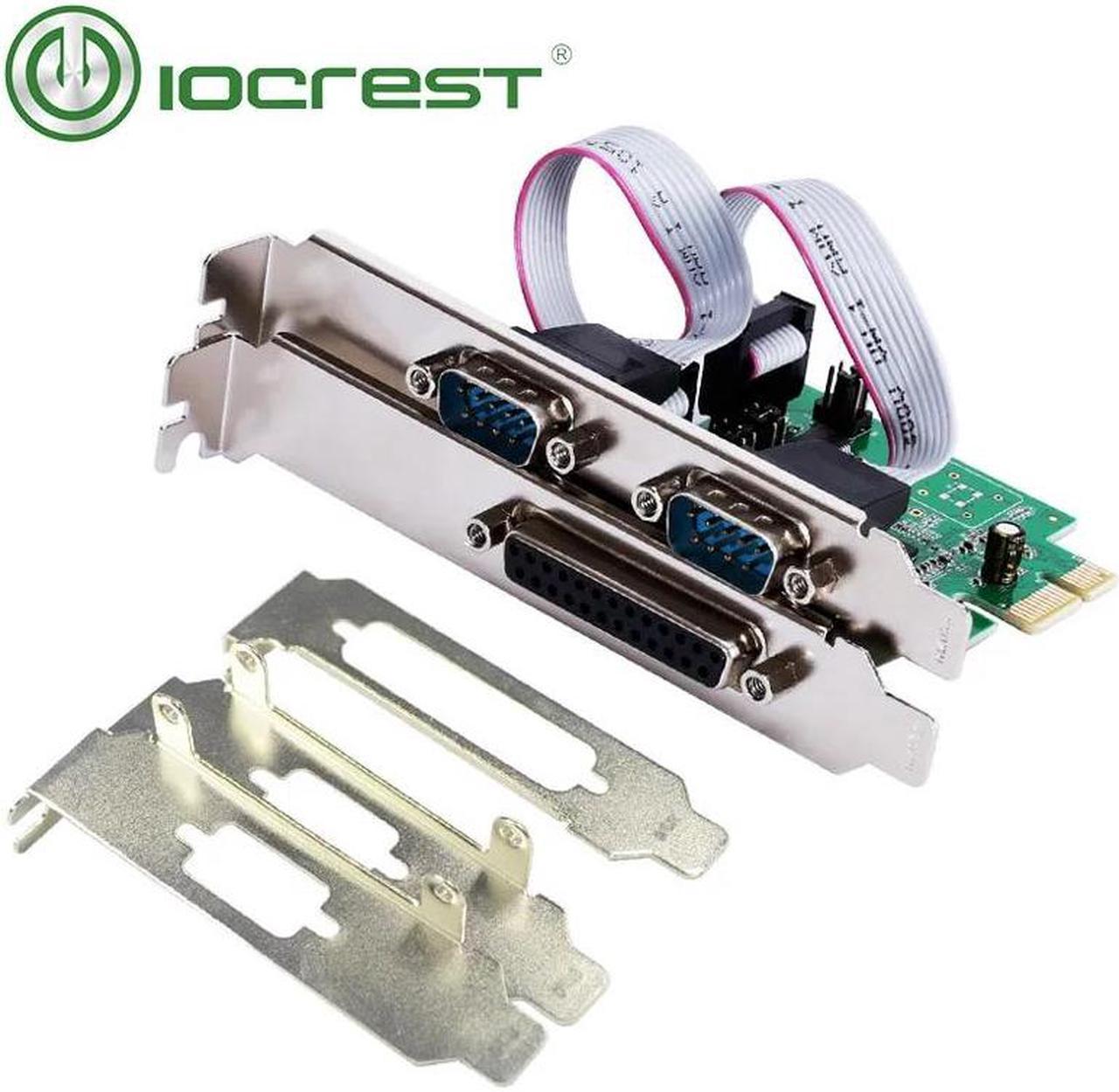 Main image of IOCREST Asix 99100 Combo 2-port DB-9 Serial (RS-232) and 1-port DB-25 Parallel Printer (LPT1) PCI-e Controller Card