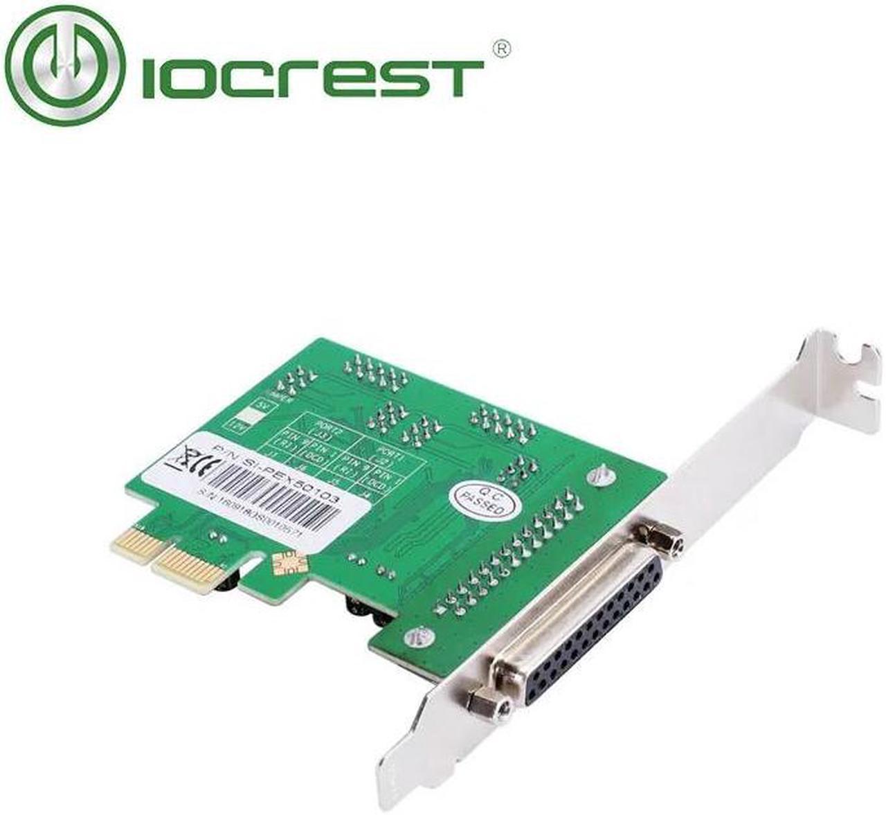 Alt view image 5 of 6 - IOCREST Asix 99100 Combo 2-port DB-9 Serial (RS-232) and 1-port DB-25 Parallel Printer (LPT1) PCI-e Controller Card