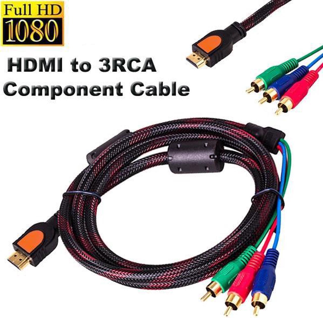 HDMI Male to 3 RCA RGB Video Audio AV Component Cable For DVD, HDVD, HDTV, LCD, ETC - 3 Meter