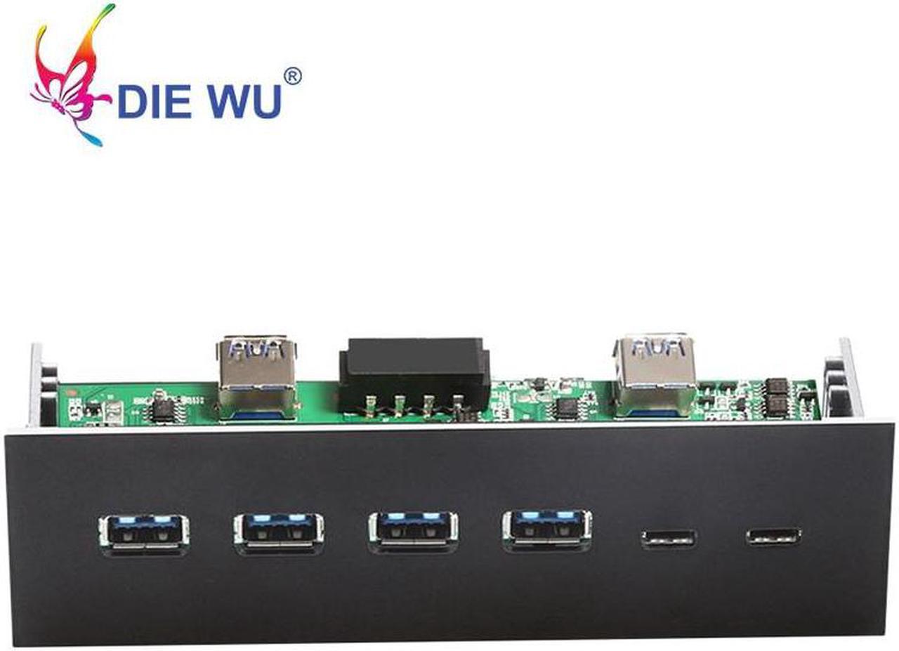 4 Ports USB3.0+2 Ports USB3.1 Type C Desktop Front Panel Computer Drives Expansion card Computer Accessories