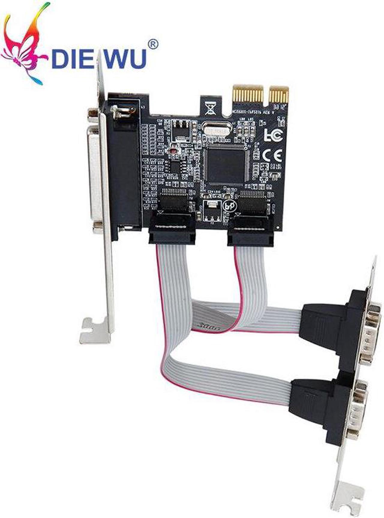 PCI-E to 2 DB9 RS232 Serial Ports + 1 DB25 Parallel LPT Port Adapter Card for Desktops Computer Components for ASIX TXB070