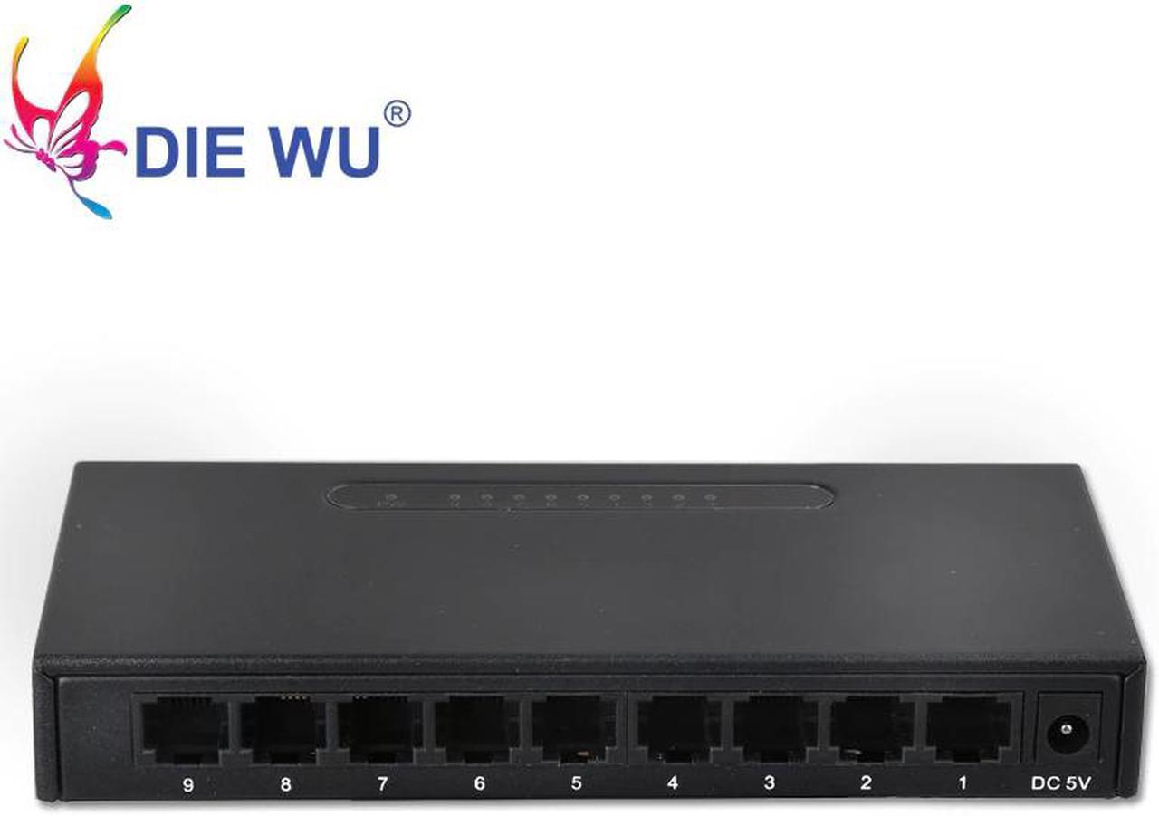 Network switch 9 ports RJ45 10/100Mbps Fast Ethernet switch with 1m buffer Full-Duplex & Half-Duplex