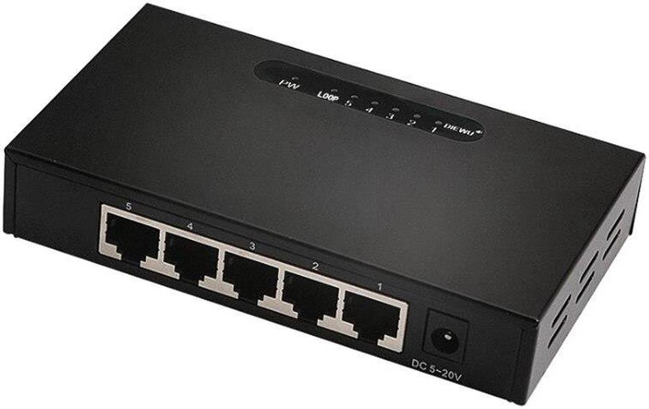 5 Port Gigabit Network Switch 10/100/1000Mbps Fast Ethernet Switch Lan Hub for household