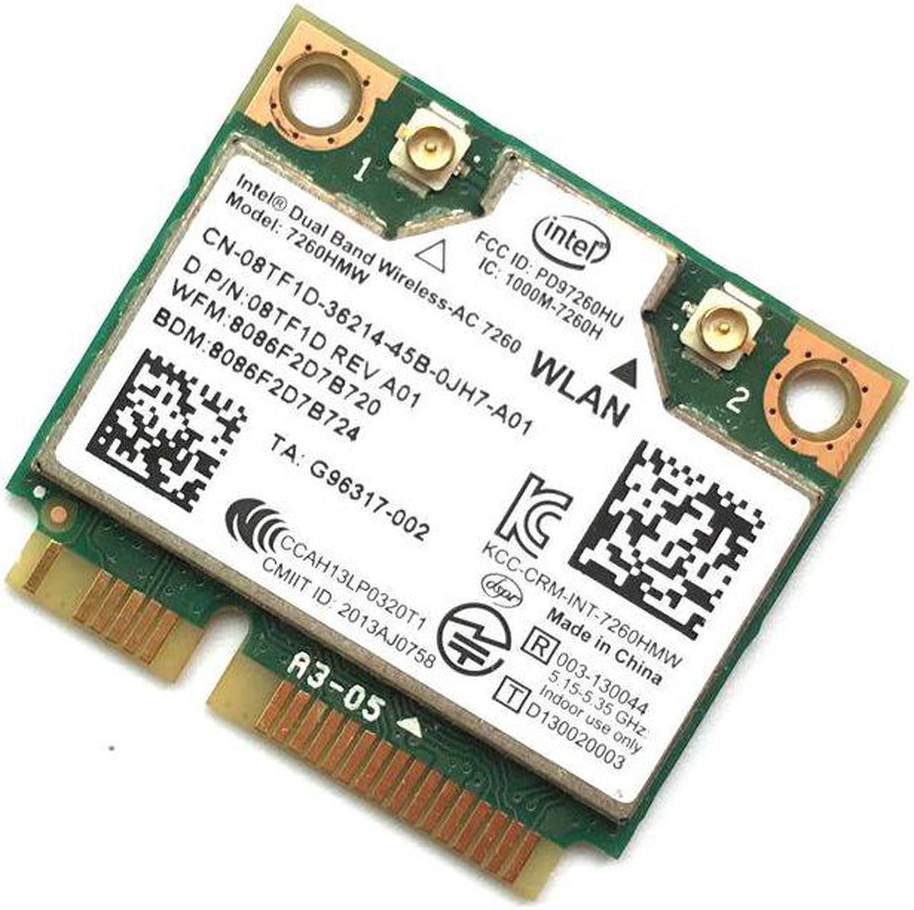 Dual Band Wireless-AC 7260 Intel 7260HMW 7260AC 2.4G/5Ghz 802.11ac MINI PCI-E 2x2 WiFi Card + Bluetooth 4.0 Wlan Adapter