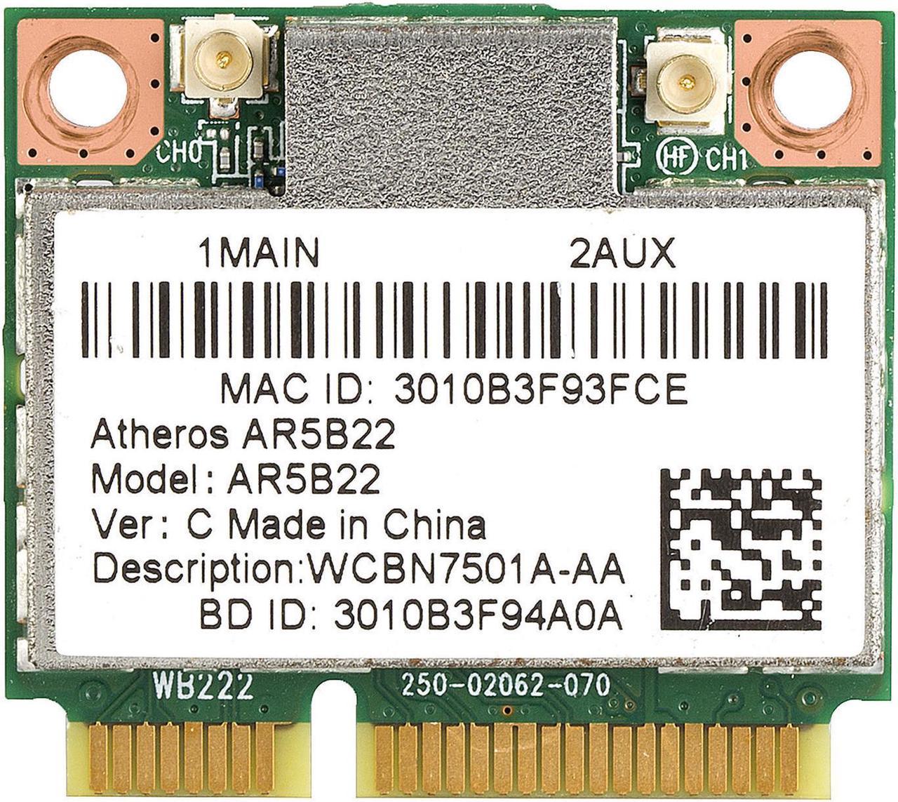 Atheros AR9462 AR5B22 WB222 WiFi Dual Band 2.4 & 5Ghz 300Mbps Bluetooth 4.0 Card