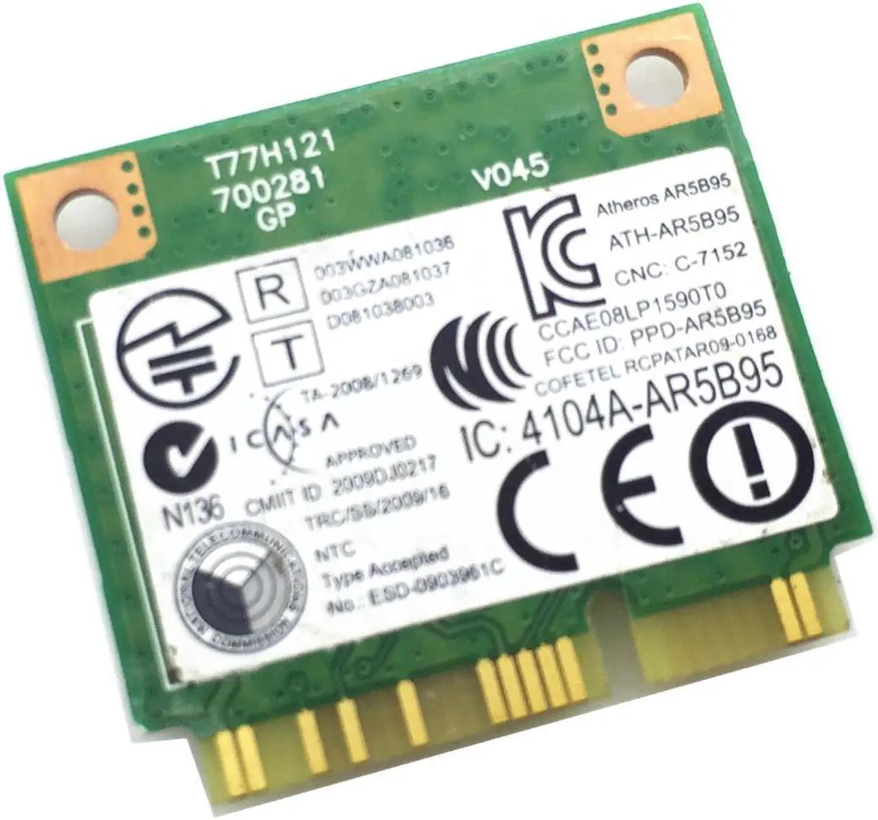 Alt view image 4 of 4 - For N5040 Wireless Wifi Card DW1502 Atheros AR9285 AR5B95 Mini PCI-e Half Size Card