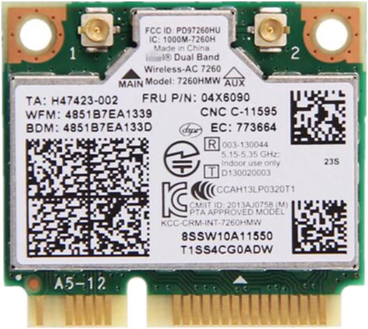 Dual Band For IBM Thinkpad Intel Wireless-AC 7260 7260HMW 802.11ac Mini PCI-E Wifi + Bluetooth 4.0 Wlan Card FRU 04X6090