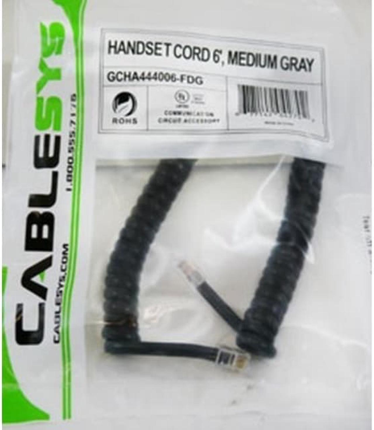 Cablesys GCHA444006-FDG/ 6 Med Gray Handset Cord