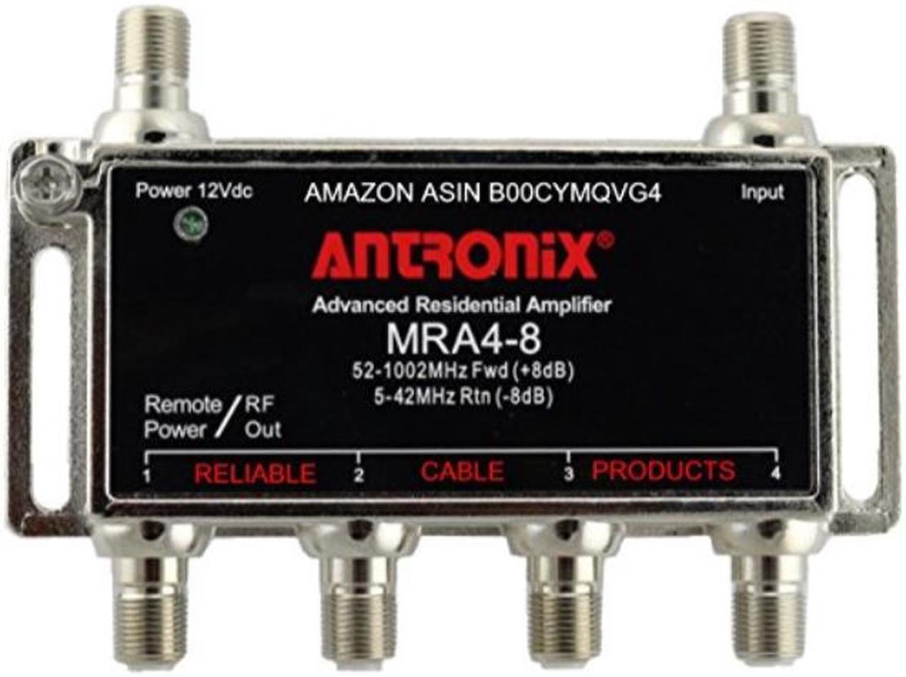 Antronix AMP MRA4-8/AC Broadband Cable TV Signal Booster With Power Supply