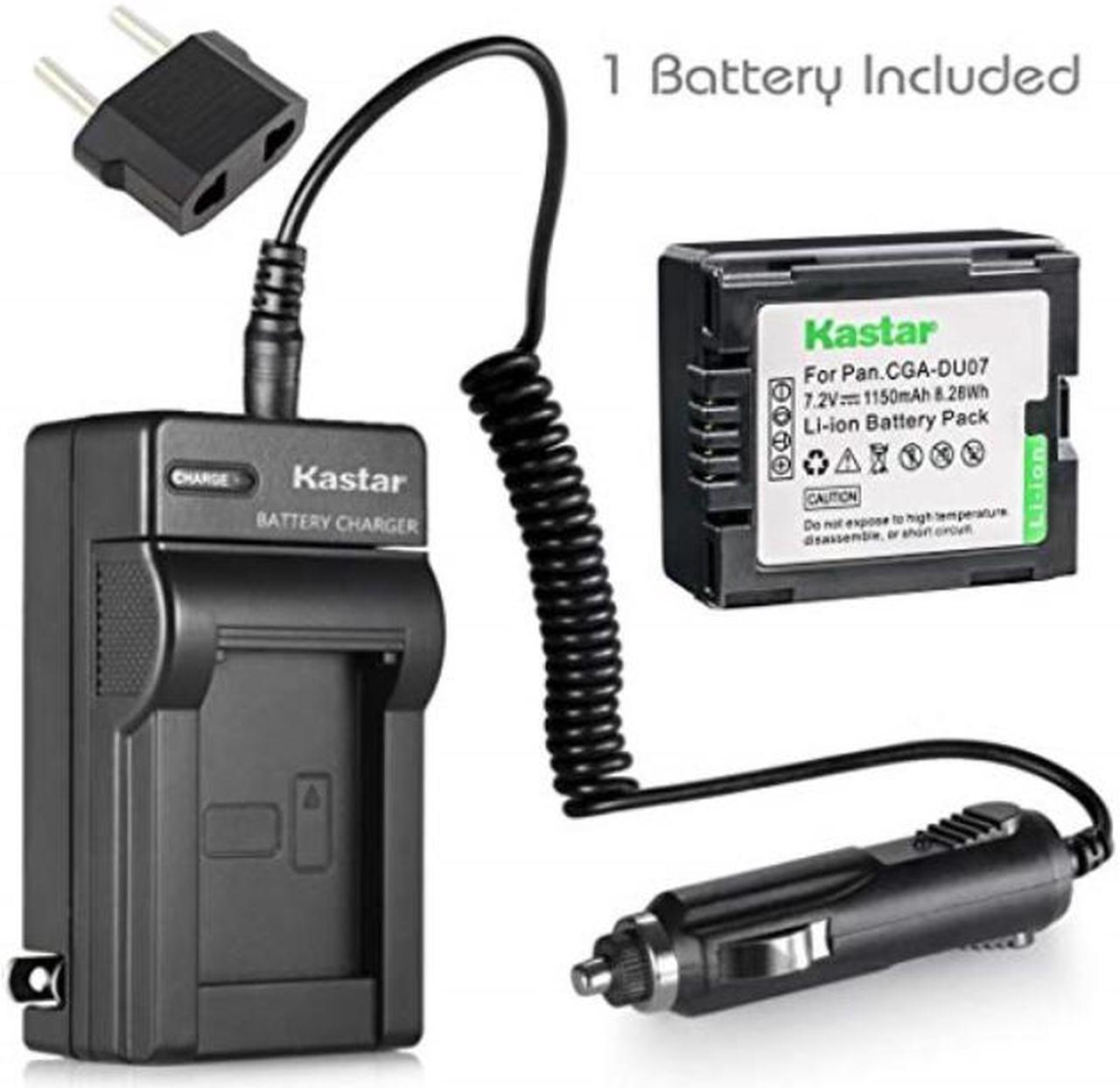 Kastar Camera Battery + Charger Replacement for Panasonic CGR-DU06 DU07 DZ-BX35A DZ-BX37A NV-GS188 NV-GS200 NV-GS230 NV-GS250 NV-GS258 NV-GS280 NV-GS300 NV-GS308 NV-GS320 NV-GS328 NV-GS330 NV-GS400