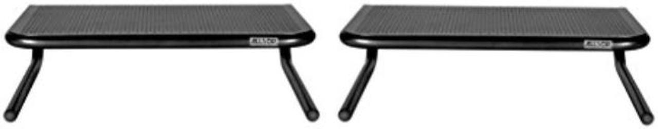 Alt view image 2 of 10 - allsop metal art jr. monitor stand, 14inch wide platform holds 40 lbs with keyboard storage space  pearl black, 2 pack