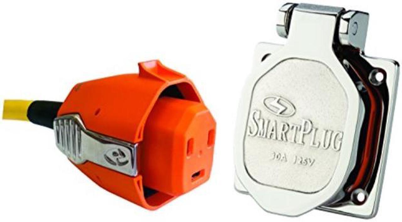 Alt view image 4 of 9 - SmartPlug 30 Amp Inlet  Plug Combo Stainless Steel No Thermostat ... [B30ASSYNT]