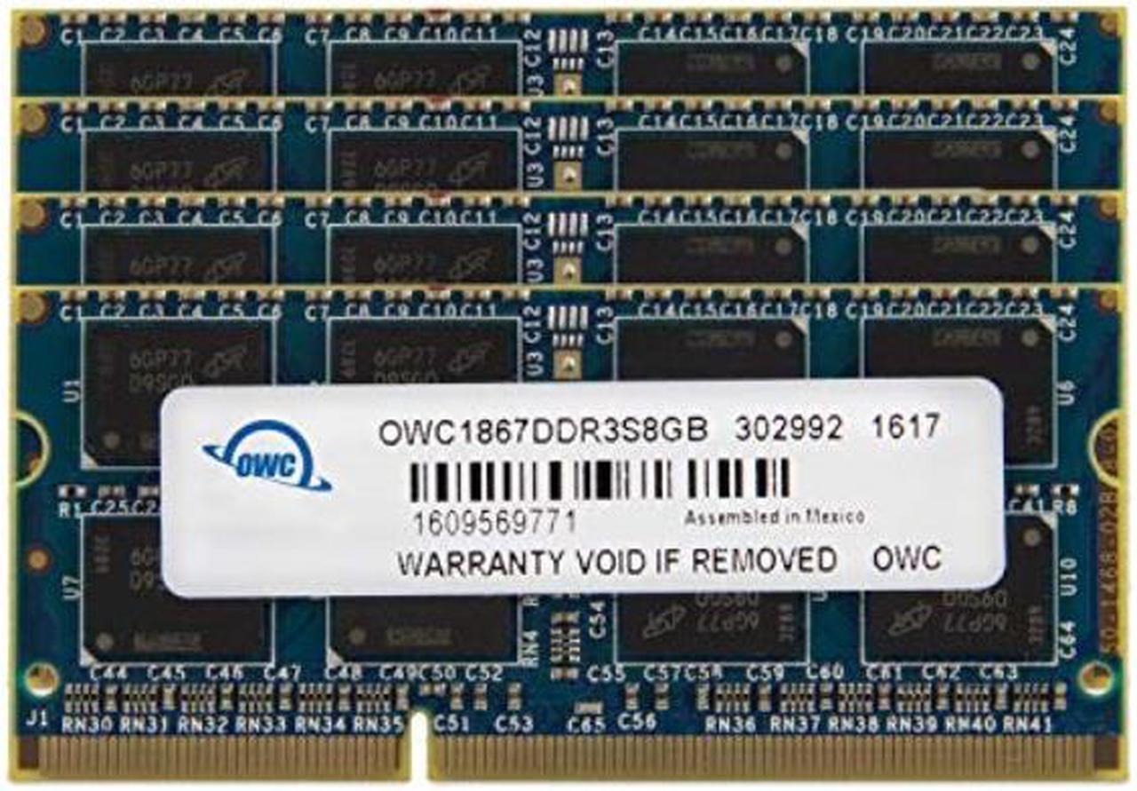Alt view image 5 of 7 - OWC 32GB (4 x 8 GB) 1867 MHZ DDR3 SO-DIMM PC3-14900 204 Pin CL11 Memory Upgrade